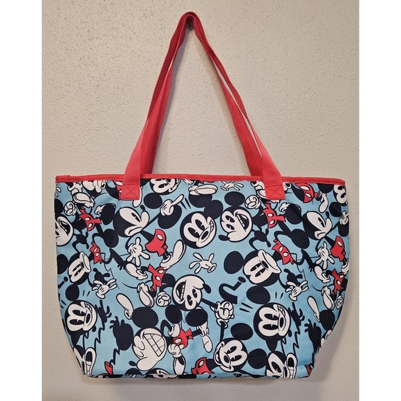 Disney Handbags - Disney Mickey Mouse Insulated Zip Cooler Tote Blue/Red